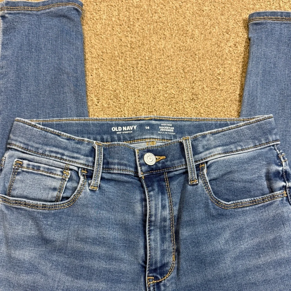 ⚡️3/$20⚡️Old Navy: Girl’s Blue Denim High Rise Rockstar Jeggings Jeans, Size 14